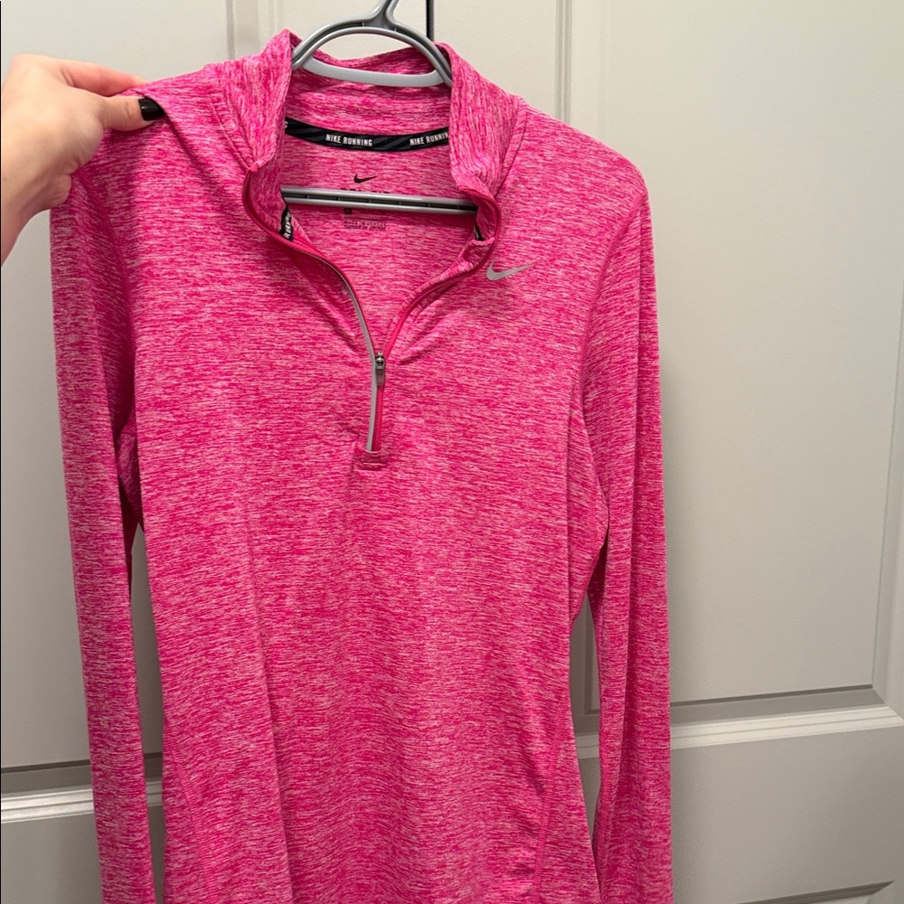 Nike Women's Pink Quarter-Zip Sweatshirt